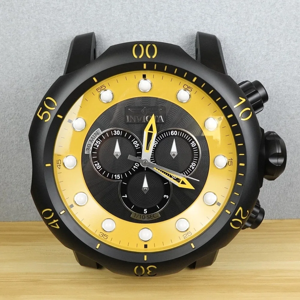 Invicta Venom Wall Clock Chronograph Watch Black Yellow Horology Collectible 20